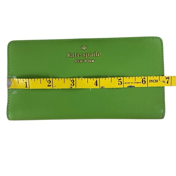 Kate Spade Madison Turtle Green Saffiano Leather Large Slim Bifold Wallet - Picture 15 of 17